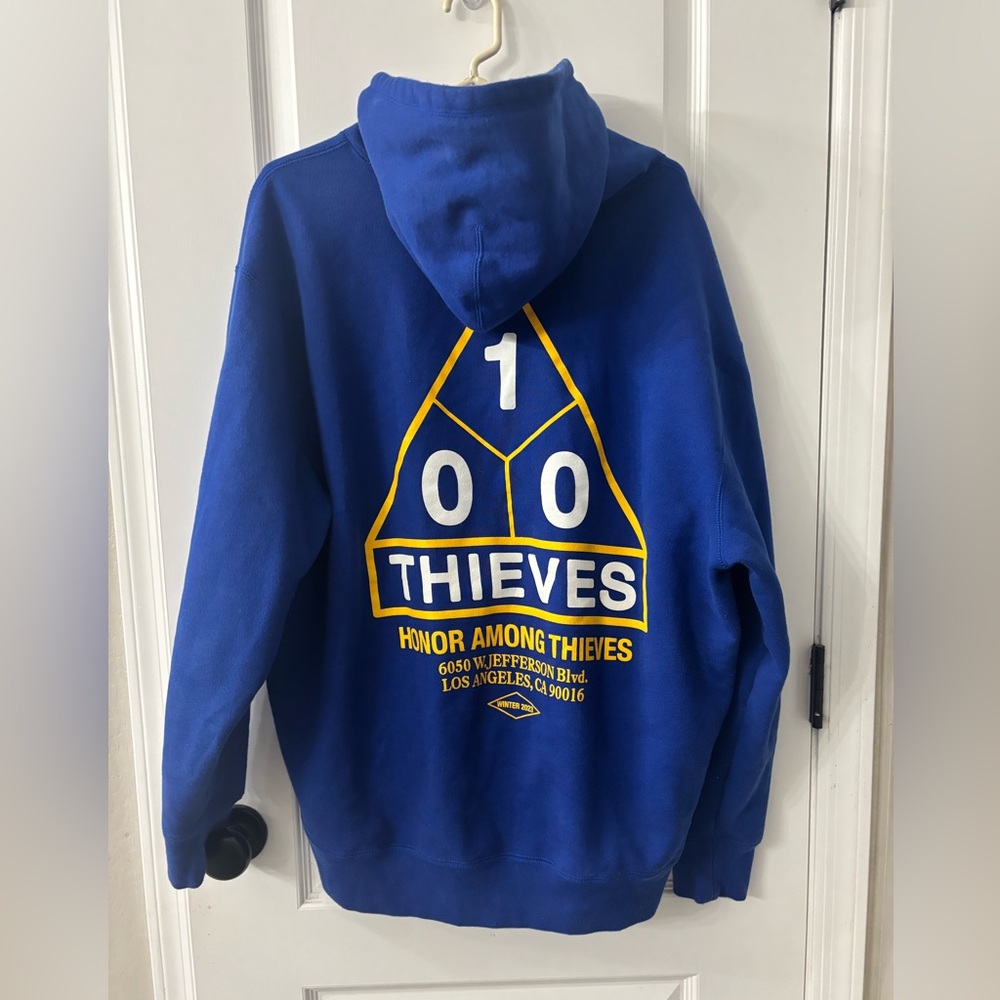 100 Thieves Men's Royal Blue Crewneck Sweater - Picture 3 of 8